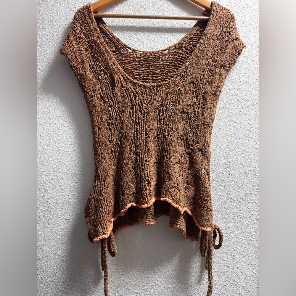 ❗️SALE❗️Free People Brown Crochet Knit Vest - Picture 7 of 10